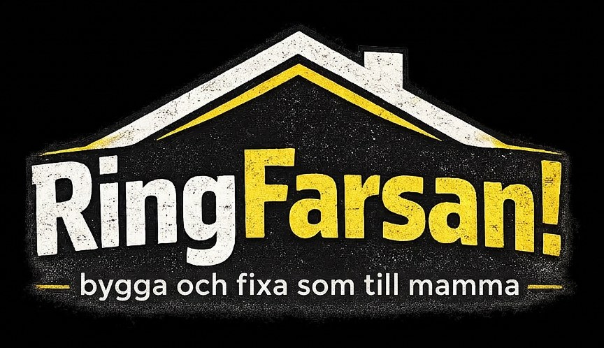 RingFarsan! – logotyp med ett hustak och texten RingFarsan!. Inga problem, bara lösningar!